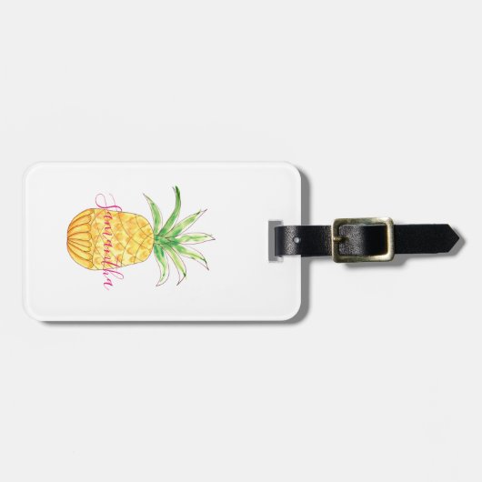 Personalisierte Ananas Gepäckanhänger (Vorderseite horizontal)