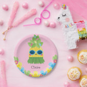 Personalisierte Ananas Girls Frau Onederful First Pappteller (Party)