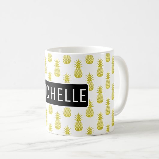 Personalisierte Ananas Kaffeetasse (VorderseiteRechts)