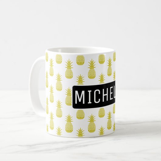 Personalisierte Ananas Kaffeetasse (Vorderseite Links)
