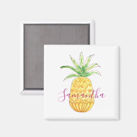 Personalisierte Ananas Magnet (Vorderseite/Rückseite)