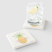 Personalisierte Ananas Steinuntersetzer (Seitenansicht)