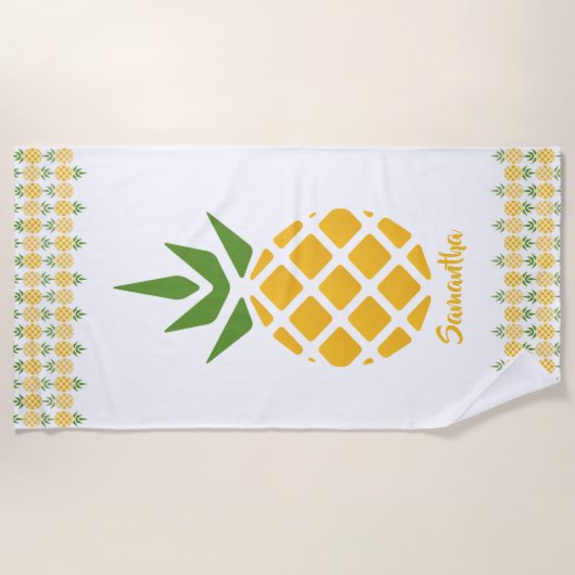 Personalisierte Ananas Strandtuch (Vorderseite)