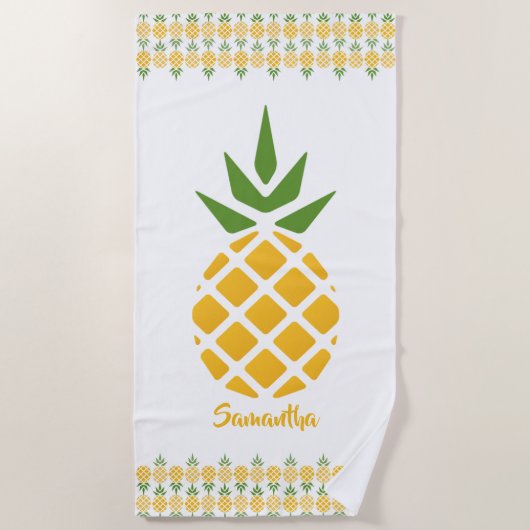 Personalisierte Ananas Strandtuch (Vorderseite)