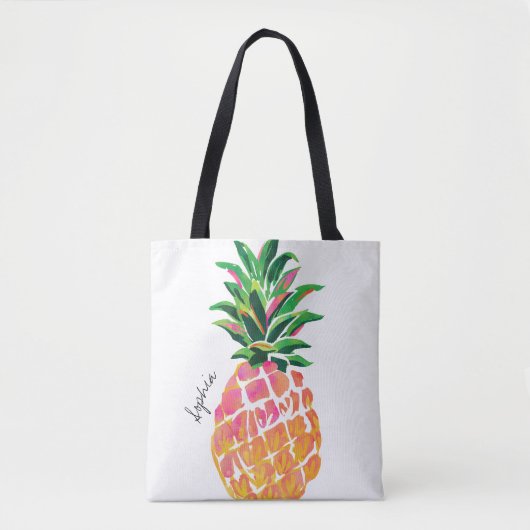 Personalisierte Ananas-Tote-Tasche Tasche (Vorderseite)