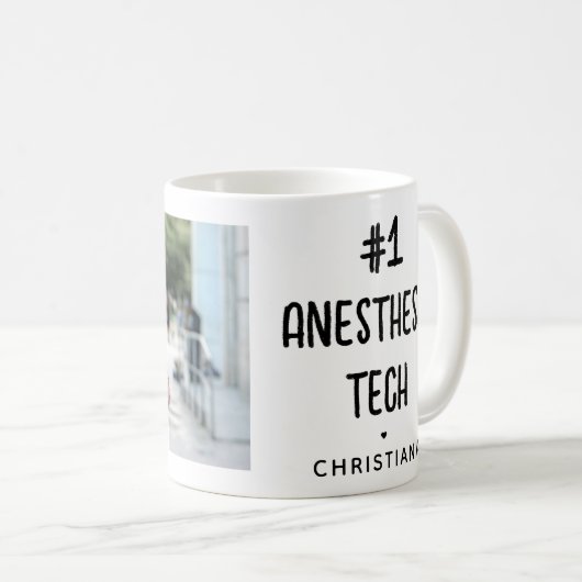 Personalisierte Anästhesie Tech Foto Kaffeetasse (VorderseiteRechts)