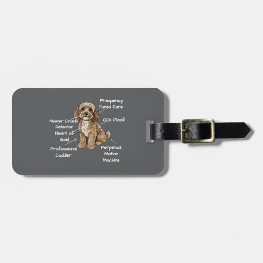Personalisierte Anatomie eines Cockapoo Gepäckanhänger (Vorderseite horizontal)