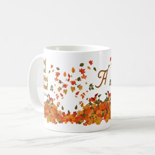 Personalisierte anfängliche Sorge hinter sich lass Kaffeetasse (Vorderseite Links)