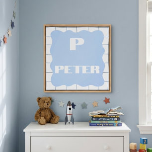 Personalisierte Anfangs- und Namens-Monogramm-Wand Leinwanddruck
