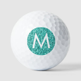 Personalisierte Anfangsbuchstabe in Türkis Golfball
