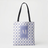 Personalisierte Anfangsbuchstabe Lila Aster Blumen Tasche (Vorderseite)