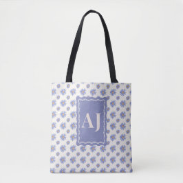 Personalisierte Anfangsbuchstabe Lila Aster Blumen Tasche