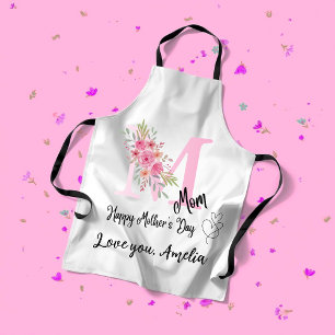 Personalisierte Anfangsbuchstabe-Mama-Schürze Schürze