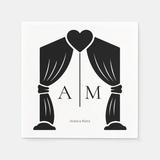 personalisierte Anfangsbuchstaben Hochzeitsserviet Serviette (Vorderseite)