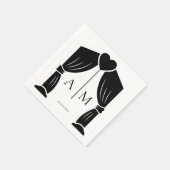 personalisierte Anfangsbuchstaben Hochzeitsserviet Serviette (Ecke)