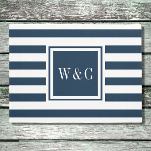 Personalisierte Anfangsbuchstaben Monogramm Navy B Fußmatte