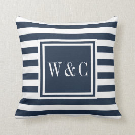 Personalisierte Anfangsbuchstaben Monogramm Navy B Kissen