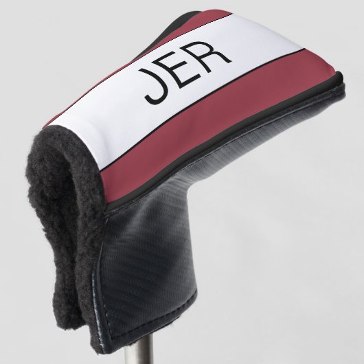 Personalisierte Anfangsbuchstaben Monogramm Schwar Golf Headcover (3/4 Vorderseite)