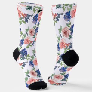 Personalisierte Anfangsbuchstaben Multicolor Pink  Socken