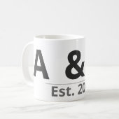 Personalisierte Anfangsbuchstaben-Tasse – Benutzer Kaffeetasse (Vorderseite Links)