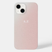 Personalisierte Anfangsmonogramm Pastel Pink Gradi Case-Mate iPhone Hülle (Rückseite)