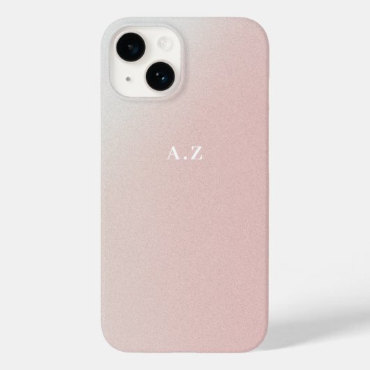 Personalisierte Anfangsmonogramm Pastel Pink Gradi Case-Mate iPhone Hülle (Rückseite)