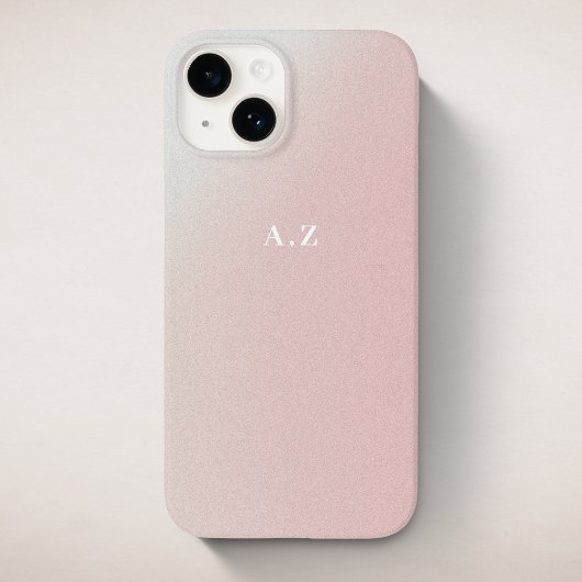 Personalisierte Anfangsmonogramm Pastel Pink Gradi Case-Mate iPhone Hülle