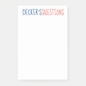 PERSONALISIERTE ANFRAGE POST-IT KLEBEZETTEL (Vorderseite)