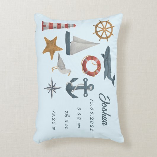 Personalisierte Angaben zur Geburt von Säuglingen Dekokissen (Vorderseite(Vertikal))