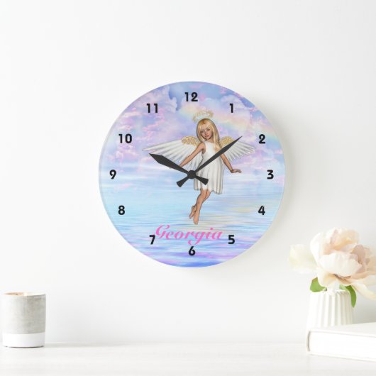 Personalisierte Angel Sky Wall Uhr - nummeriert (Zuhause)
