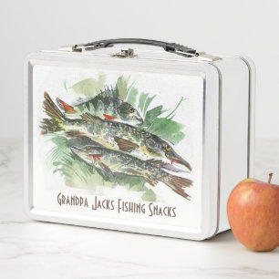 Personalisierte Angel-Snacks   Wasserfarben-Fisch Metall Brotdose
