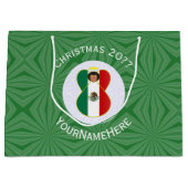 Personalisierte Angel-Weihnachtsflagge Große Geschenktüte (Vorderseite)