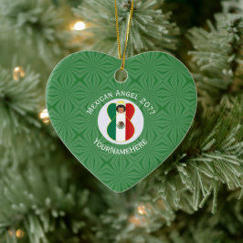 Personalisierte Angel-Weihnachtsflagge Keramik Ornament