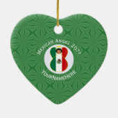 Personalisierte Angel-Weihnachtsflagge Keramik Ornament (Hinten)