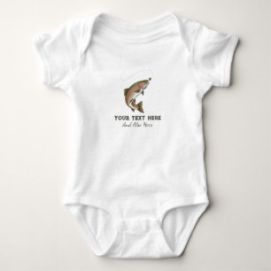 Personalisierte Angler-Liebhaber – Forellen-Angel- Baby Strampler