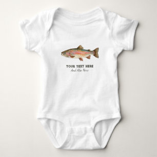 Personalisierte Angler-Liebhaber – Forellen-Angel- Baby Strampler