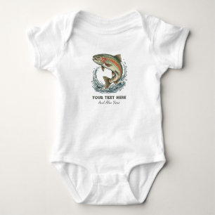 Personalisierte Anglerliebe – Forellenangler-Desig Baby Strampler