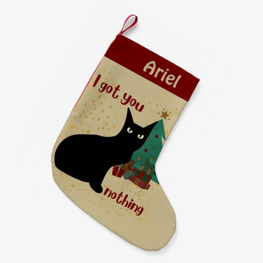 Personalisierte angry Black Cat Ich Got Ihnen nich Kleiner Weihnachtsstrumpf (Vorderansicht (hängend))