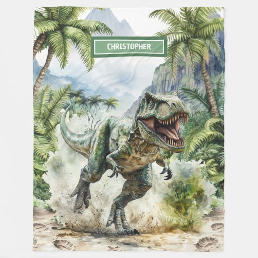 Personalisierte Angry T-Rex Blanket Einzigartig fü Fleecedecke (Vorderseite)