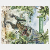 Personalisierte Angry T-Rex Blanket Einzigartig fü Fleecedecke (Vorderseite (Horizontal))