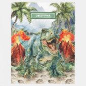 Personalisierte angry T-Rex Blanket Einzigartige J Fleecedecke (Vorderseite)