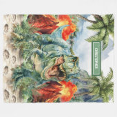 Personalisierte angry T-Rex Blanket Einzigartige J Fleecedecke (Vorderseite (Horizontal))