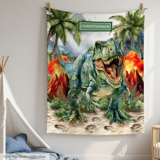 Personalisierte angry T-Rex Blanket Einzigartige J Fleecedecke