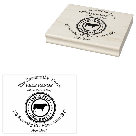 Personalisierte Angus-Rind-Farm Gummistempel (Stempel)