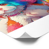 Personalisierte Anime Girl mit Welpe Poster (Ecke)
