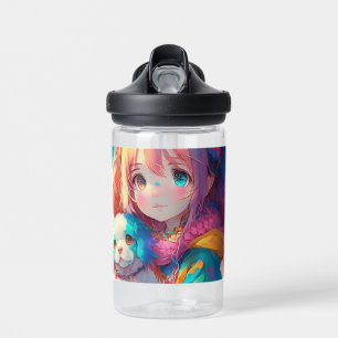 Personalisierte Anime Girl mit Welpe Trinkflasche