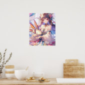 Personalisierte Anime Girl und Axolotl Poster (Küche)