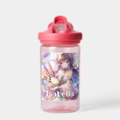 Personalisierte Anime Girl und Axolotl Trinkflasche (Vorne)