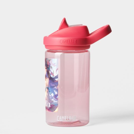 Personalisierte Anime Girl und Axolotl Trinkflasche (Links)