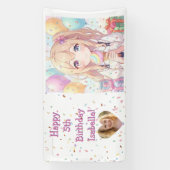Personalisierte Anime-Mädchen-Eiscreme-Geburtstags Banner (Vertikal)